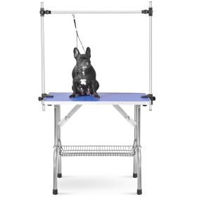 Professional Grooming Table Adjustable Heavy Duty Portable (Color: Blue)