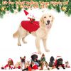 Costume Red for Dog Riding Santa Claus with Bell Clothes New Year Outfit Dress Up