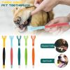 Three Sided Pet Toothbrush Cleaning Dog Brush Bad Breath Teeth Care Tool