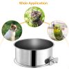Stainless Steel Dog Bowl Pets Hanging Food Detachable Cage Bowl
