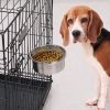 Stainless Steel Dog Bowl Pets Hanging Food Detachable Cage Bowl