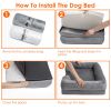 Pet Dog Bed Soft Warm Plush Removable Washable Cover Waterproof For Small Medium
