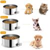 Stainless Steel Dog Bowl Pets Hanging Food Detachable Cage Bowl