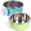 Crate Dog Bowl; Removable Stainless Steel Hanging Pet Cage Bowl Food & Water