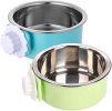 Crate Dog Bowl; Removable Stainless Steel Hanging Pet Cage Bowl Food & Water