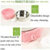 Crate Dog Bowl; Removable Stainless Steel Hanging Pet Cage Bowl Food & Water