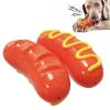Sausage Dog Chew Toothbrush Squeaky Interactive Toy for Small Medium Large