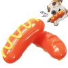 Sausage Dog Chew Toothbrush Squeaky Interactive Toy for Small Medium Large